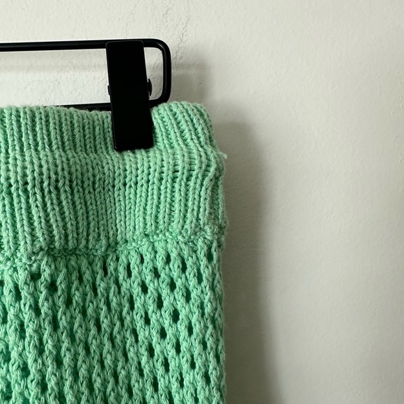 NEW WeWoreWhat Mint Green Crochet Drawstring Shorts Size Medium - Picture 7 of 9